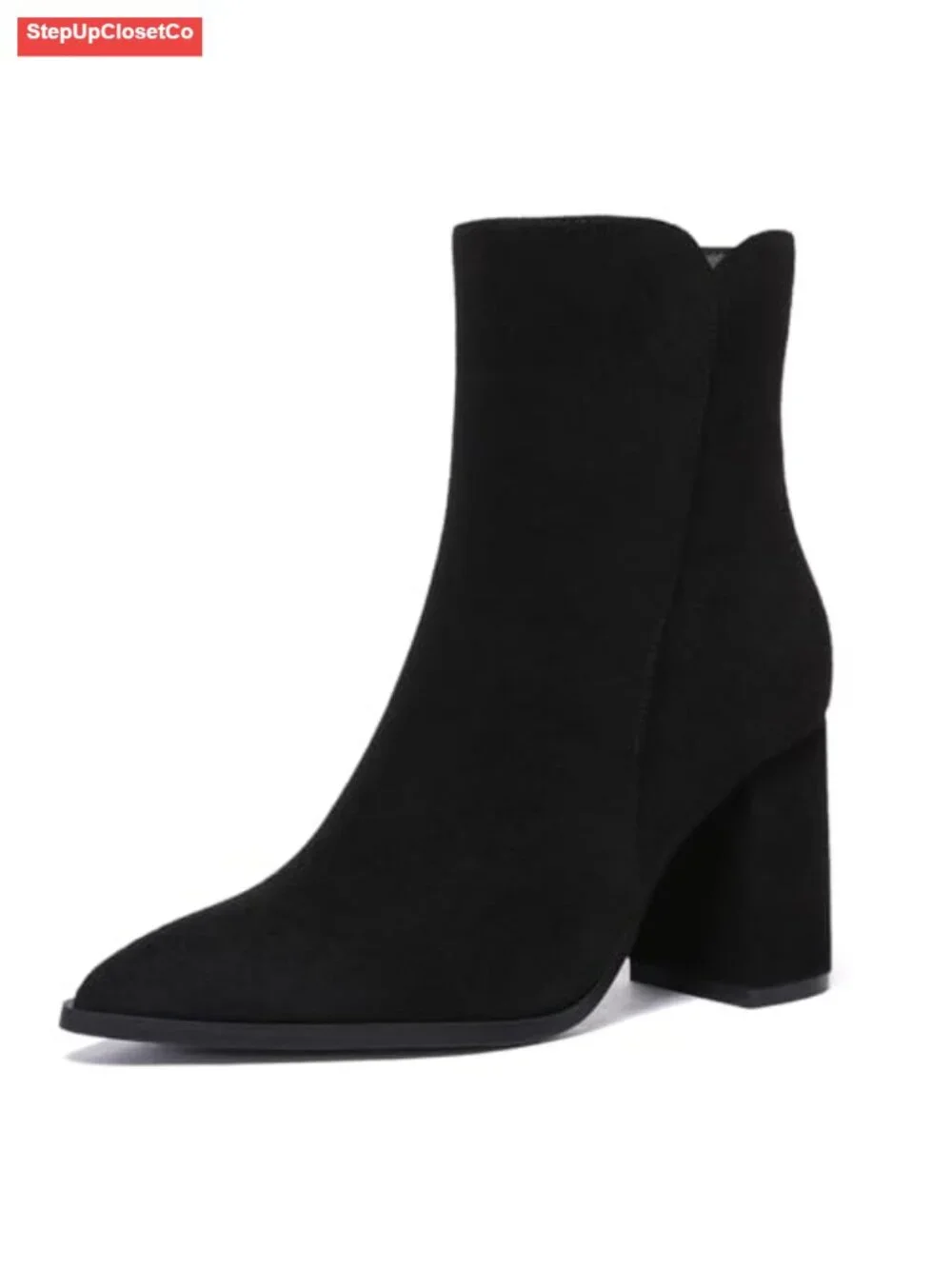 Women's Chunky High Heel Pointed Toe Ankle Booties